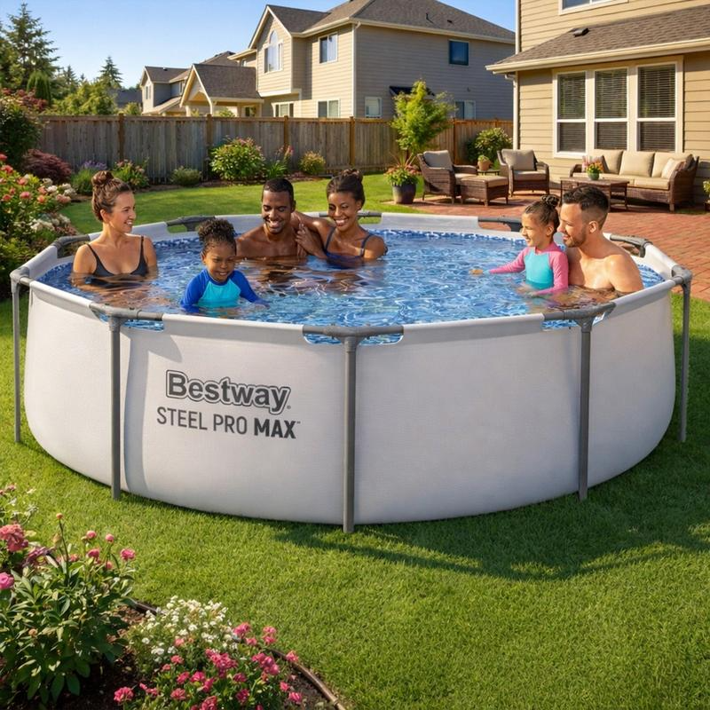 Round Above Ground Outdoor Swimming Pool with Pump |10'x30\"